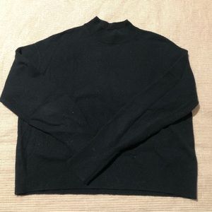 Cashmere crop mock neck